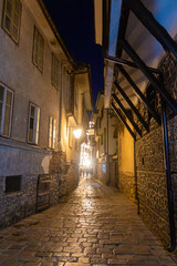 Fototapeta na wymiar Alley in the old town of Ohrid town, North Macedonia