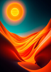 abstract orange background with sun 