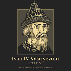 Ivan IV Vasilyevich (1530-1584) commonly known in English as Ivan the Terrible, was the grand prince of Moscow from 1533 to 1547 and the first Tsar of all Russia from 1547 to 1584.