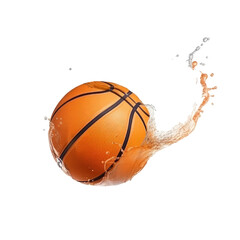 basketball color water isolated on white
