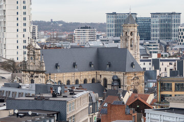 Brussels, Belgium, March 17, 2023. View of Brussels from the roof of the new administrative center...