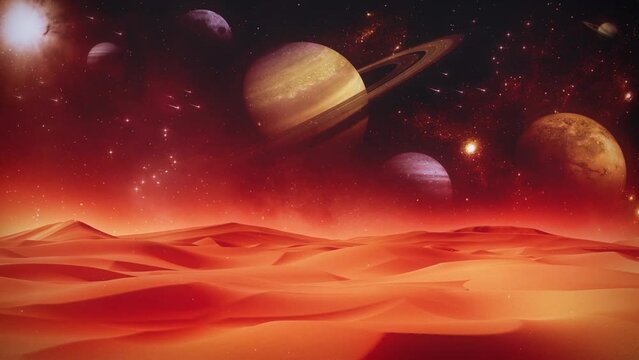 Fantasy Space Desert - Loop Abstract Landscape Background