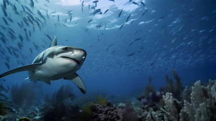 Obraz na płótnie Canvas Shark in water 