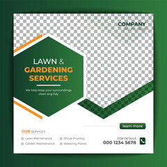 Agriculture and garden service for social media post and banner design