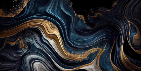 Luxury texture. Marble Swirls and Agate Ripples. Colorful ocean waves with Generative AI Technology