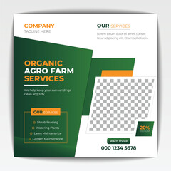 Obraz premium Agriculture and garden service for social media post and banner design