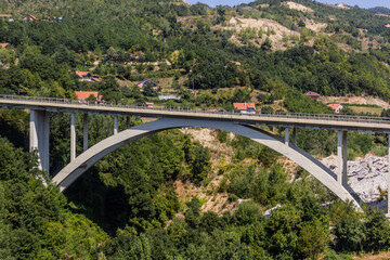 Fototapeta premium Bridge of R6 motorway in Kosovo