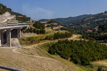 View of R6 motorway in Kosovo