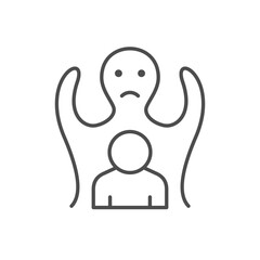Personal phobia line outline icon