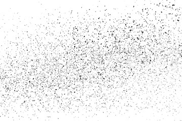 Distressed black texture. Dark grainy texture on white background. Dust overlay textured. Grain noise particles. Rusted white effect. Grunge design elements. Vector illustration, EPS 10.
