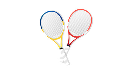 Tennis racket on white background , Simple flat design style  ,Illustrations for use in online sporting events , Illustration Vector  EPS 10