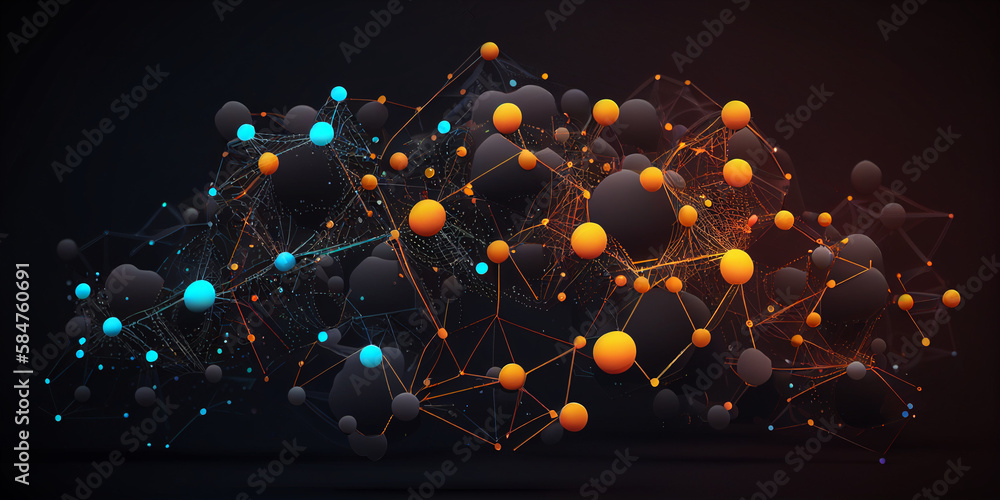 Poster abstract data flow concept background generative ai