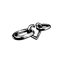 Naklejka premium vector illustration of a heart shaped chain