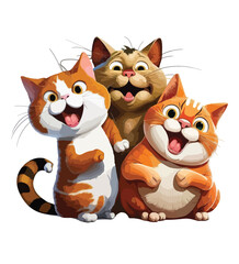 a group of a funny cat
