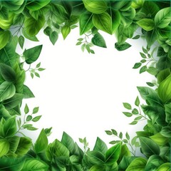 Fototapeta premium green leaves frame