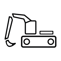 Bulldozer vector line icon