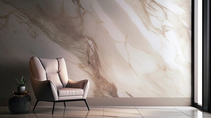 Stunning tranquil abstract marble wall, illuminated with soft natural lighting to showcase its luxurious texture and shine. Room for copy. Generative ai.