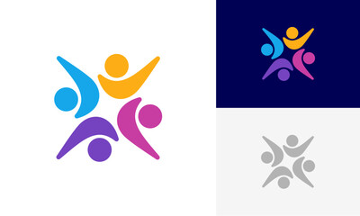 Community people, social community, human family, colorful community logo abstract design vector