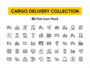 Delivery icons set. Collection of simple linear web icons such as Shipping By Sea Air, Delivery Date, Courier, Warehouse, Return Search Parcel, Fast Shipping
