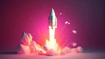 rocket launch - illustration -business 