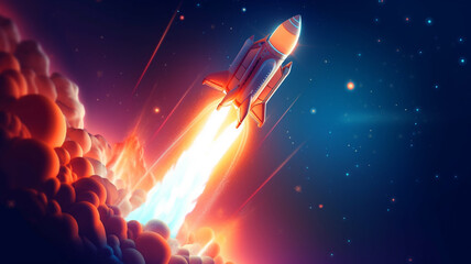 rocket launch - illustration -business 