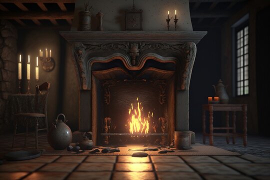 Old Fireplace, Generative AI