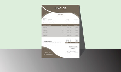 Creative Professional and modern invoice template with different color combinations.