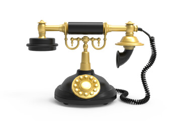 old phone on white background
