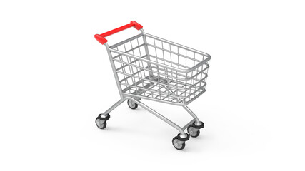 shopping cart isolated on white