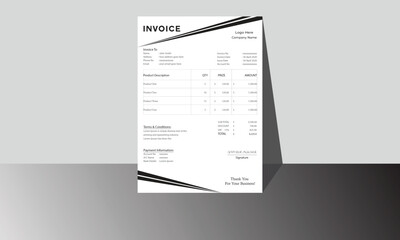 Business invoice template. Invoicing quotes, money bills, or price invoices Creative Modern and Minimal Invoice Layout design.