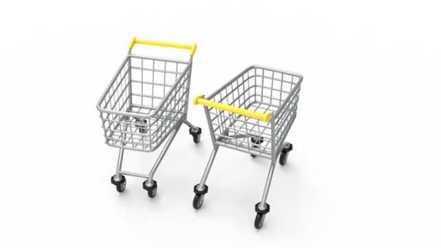 shopping cart isolated on white