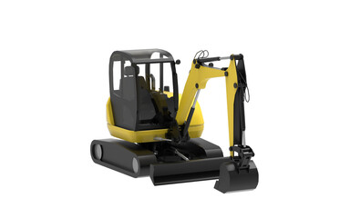 yellow truck isolated on white background