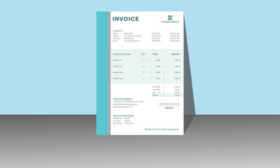Clean invoice template vector design. Modern and Minimal Invoice Layout design template with creative design.