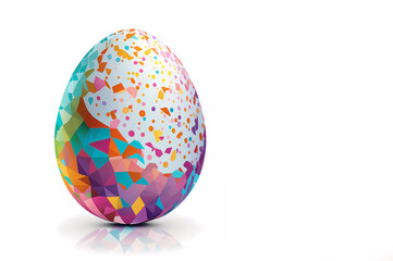 abstract egg on a white background. Easter. Banner. created by AI