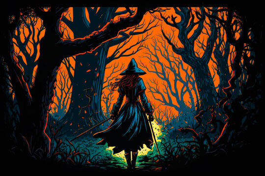 fictional hag witch in the woods