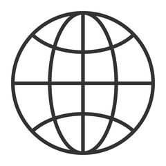 Simple line globe icon