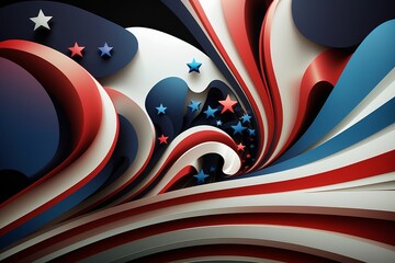 3d american flag striped background
