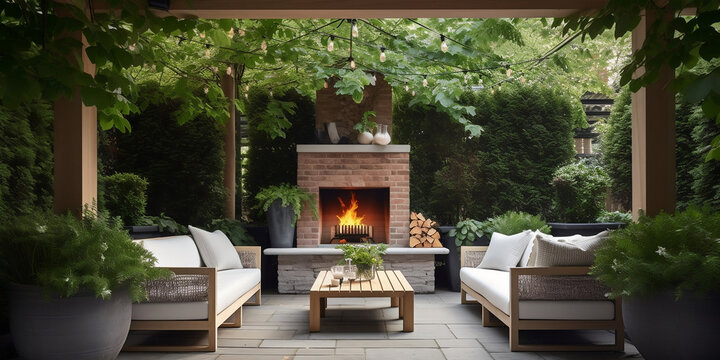 fireplace in the garden