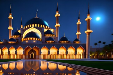 mosque at night