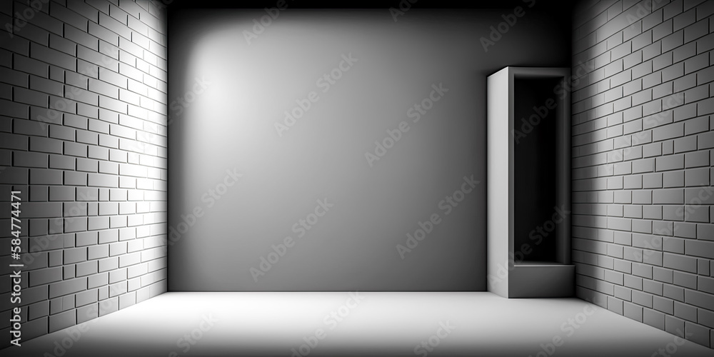 Poster a mysterious grey wall with intricate details and a white w logo subtly imprinted in the center was 