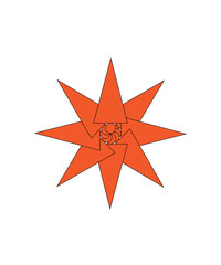 Fototapeta premium red star on white