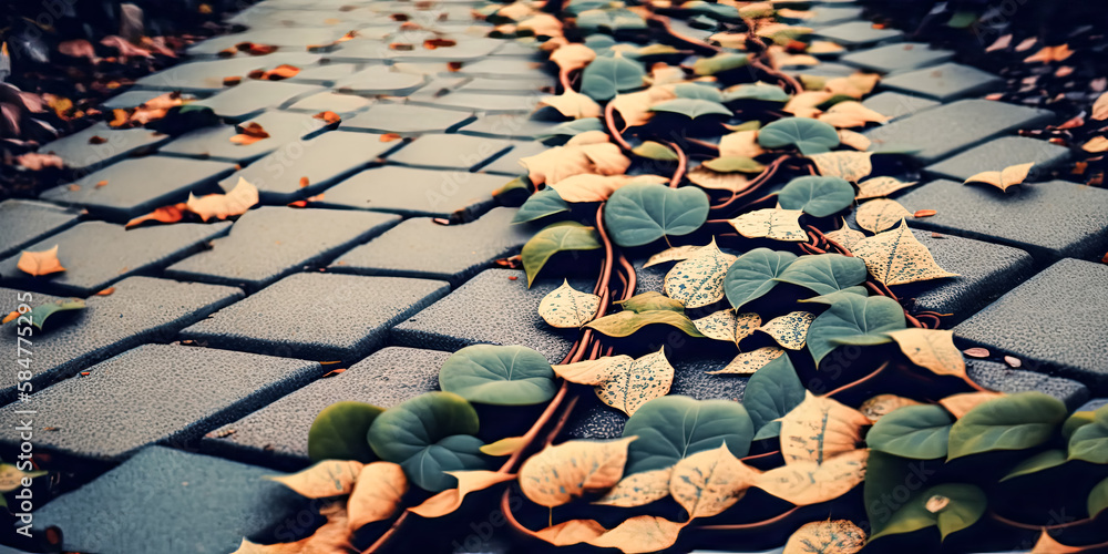 Aufkleber softly textured walls of nature come together in an intricate pattern of muted colors - generative a