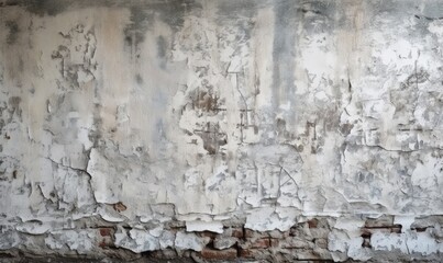 Texture of old white concrete wall for background, generative AI