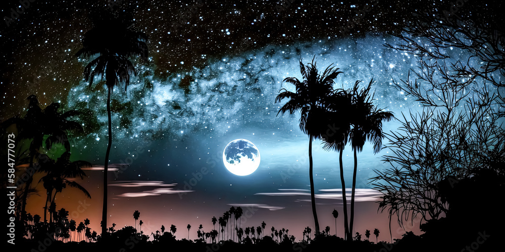 Aufkleber a the night sky is illuminated in a peaceful array of colors, providing a tranquil backdrop for phon
