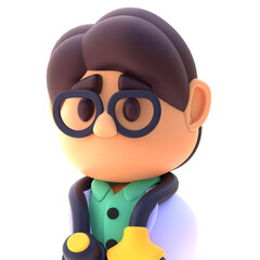 Doctor in 3D Rendered Graphic