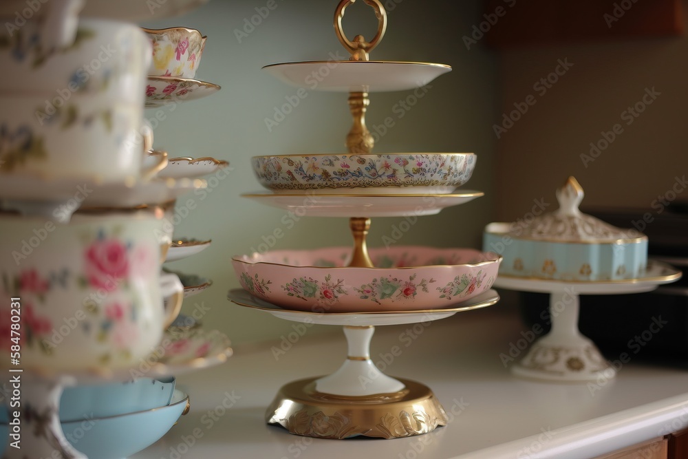 Poster a table topped with lots of different types of cakes and cupcakes on top of plates on top of a count