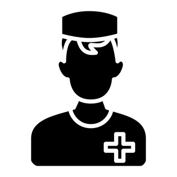 Solid Male Nurse Icon