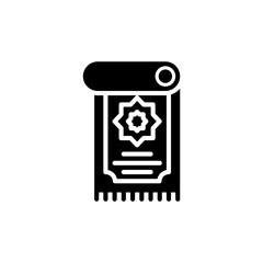vector illustration of prayer mat icon with glyph style. suitable for any purpose.
