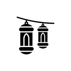 vector illustration of Ramadan lantern icon with glyph style. suitable for any purpose.