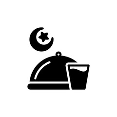 vector illustration of iftar icon with glyph style. suitable for any purpose.